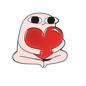 Hugging Heart Pin Brooch